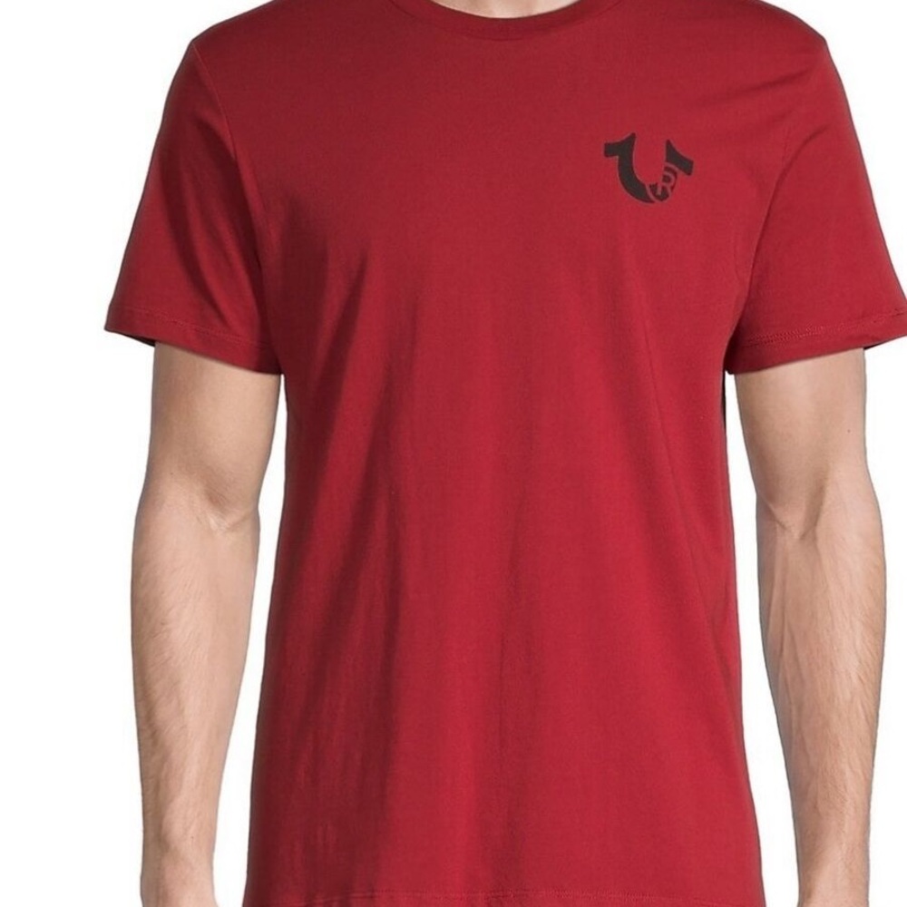 True Religion XXXL  Branded Graphic Tee Red Dahlia Logo 100% Cotton Short Sleeve